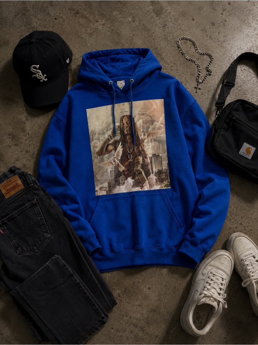 King Von Memorial Graphic Hoodie Men’s Large Streetwear